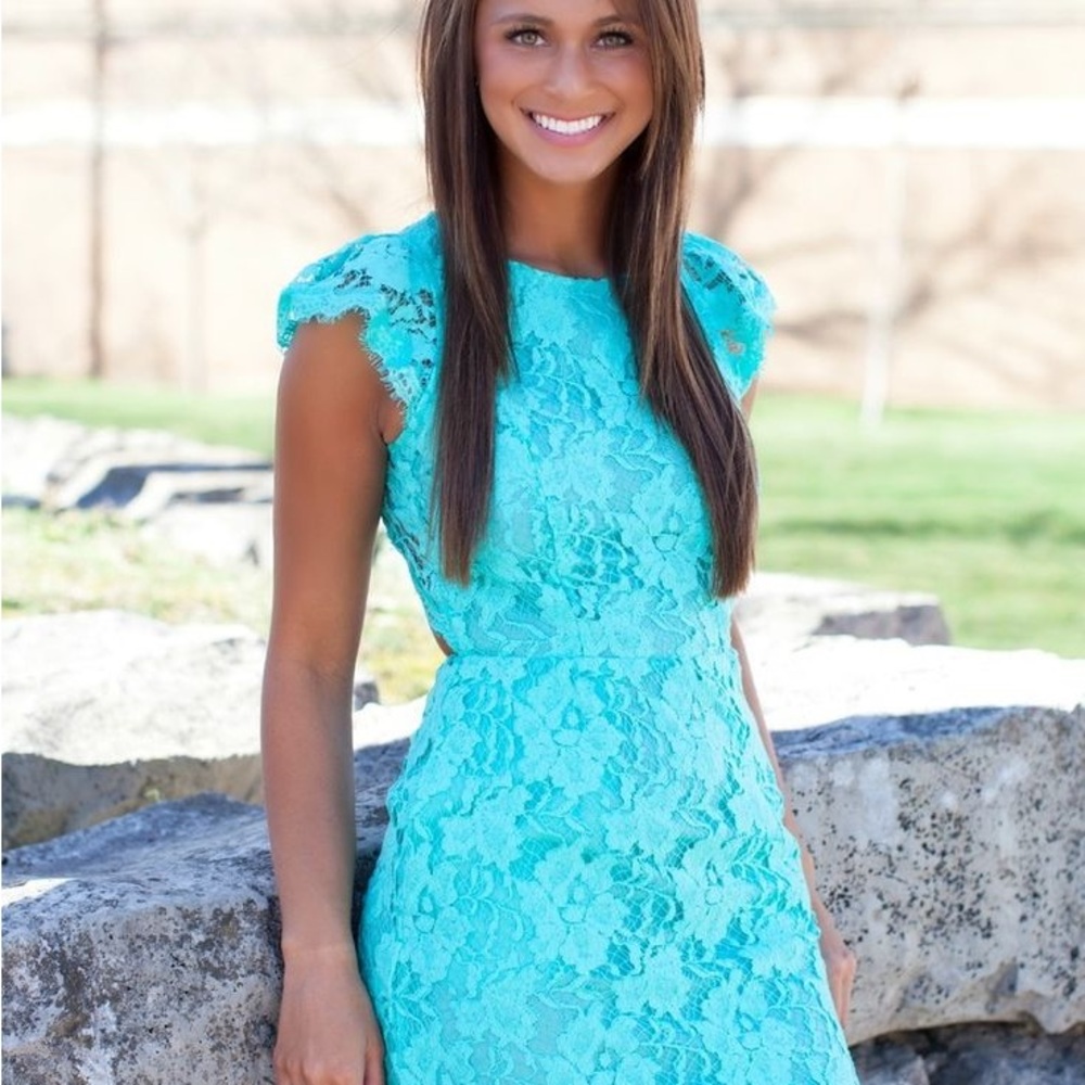 Pink Lily Forever Divine Mint Dress